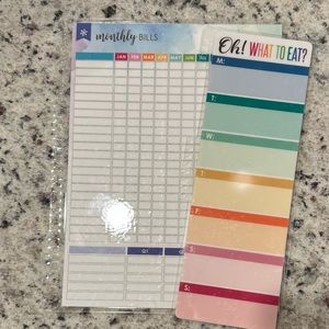 Erin Condren Planner inserts - bills + weekly meals